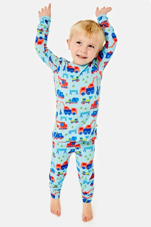 Clover Baby & Kids Long Sleeve Pajama Set - Construction Blue  product