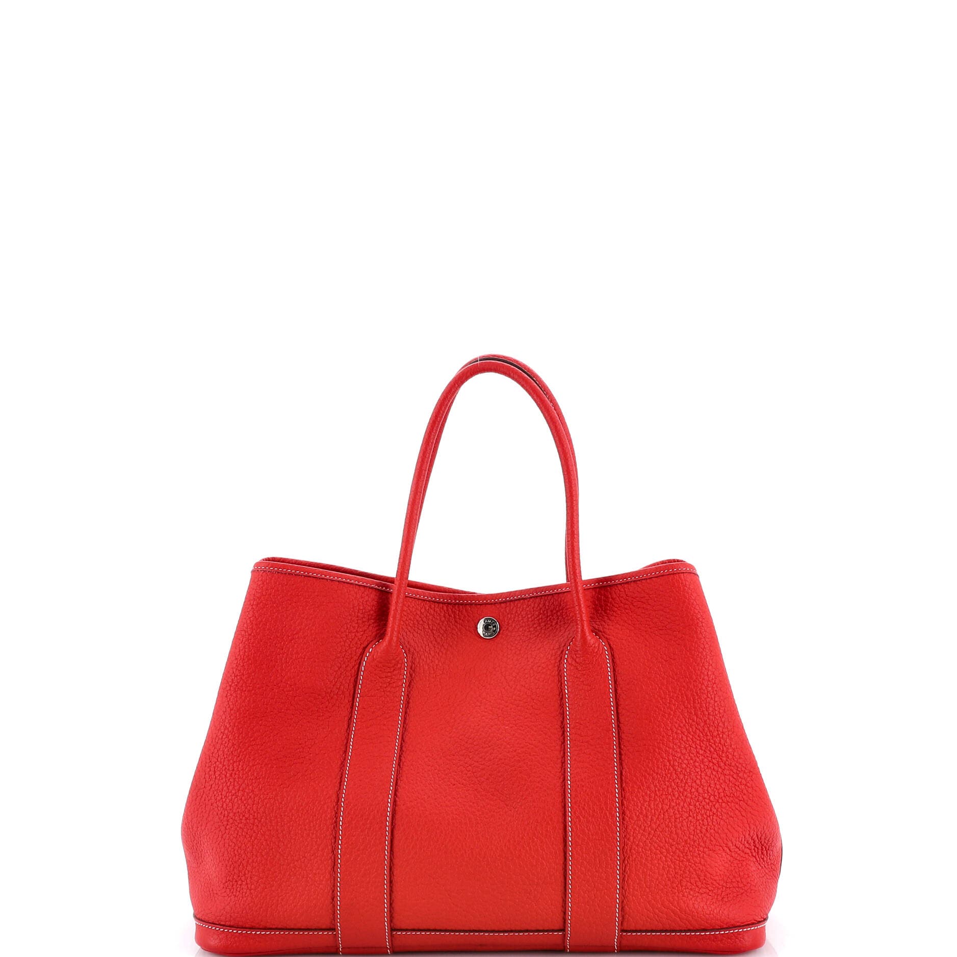 Pre-Owned Hermes Garden Party Tote Leather 36, Alternate, color, Rouge Casaque