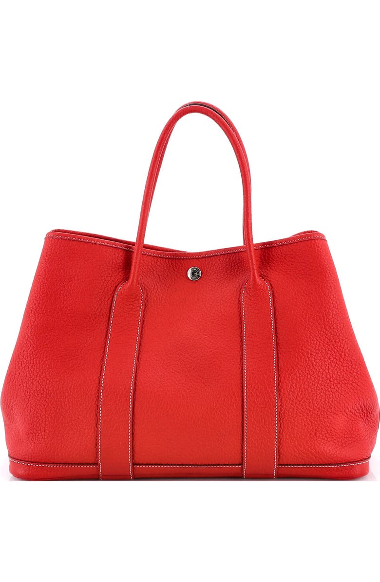 Pre-Owned Hermes Garden Party Tote Leather 36, Alternate, color, Rouge Casaque
