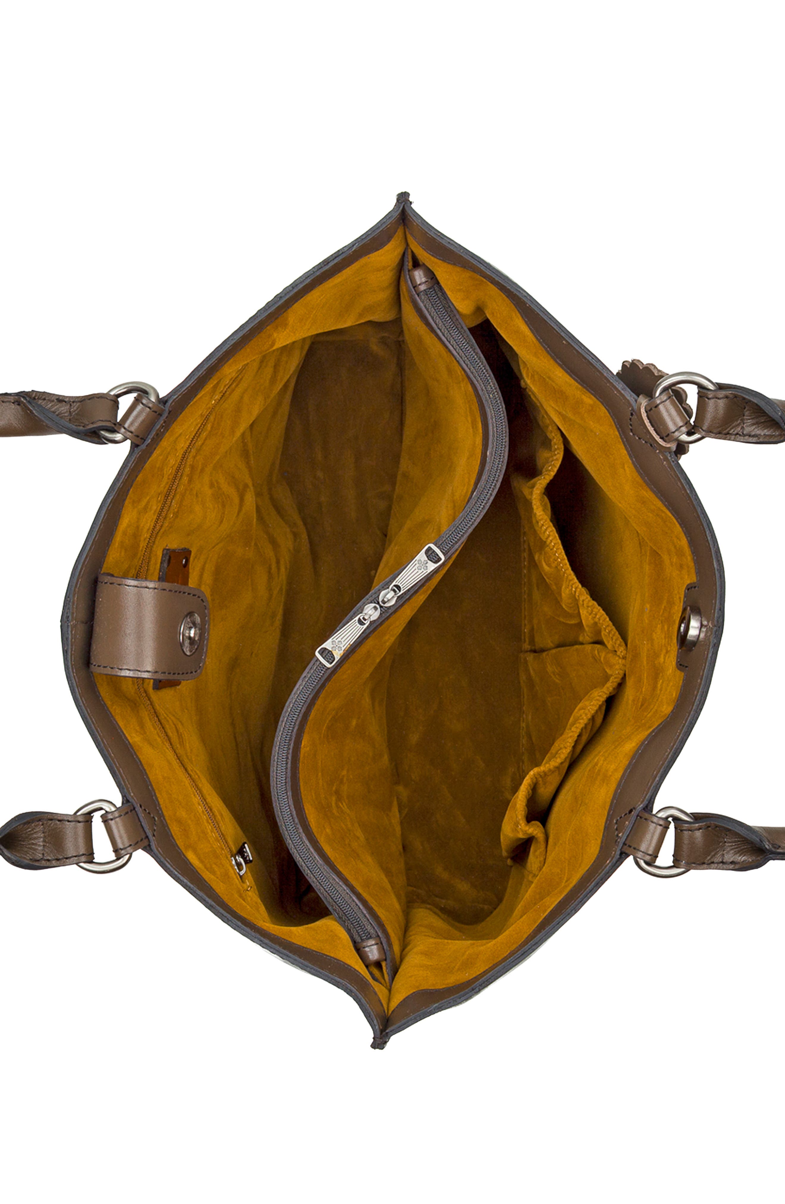 Patricia Nash Adeline Leather Tote Bag, Alternate, color, Mushroom