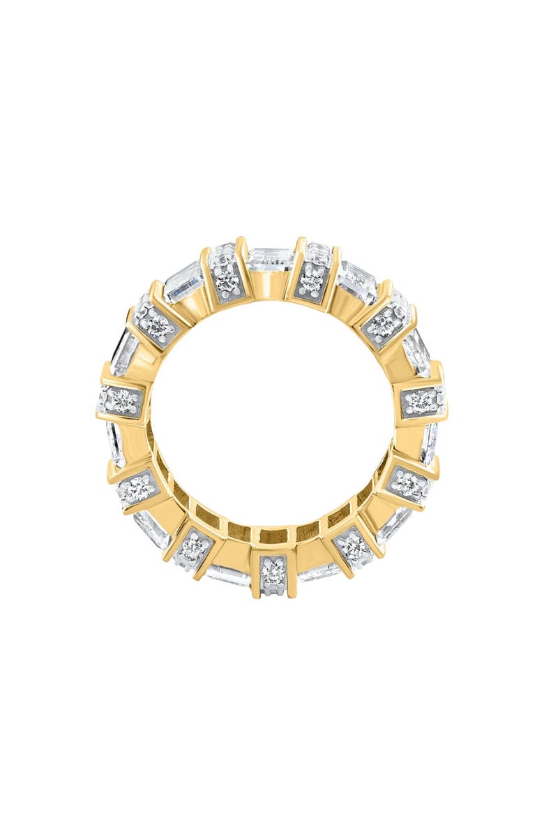 Bliss Diamond 6 Ct Emerald Cut Designer Wide Diamond Eternity Wedding Ring 14k Gold Lab Grown, Alternate, color, 