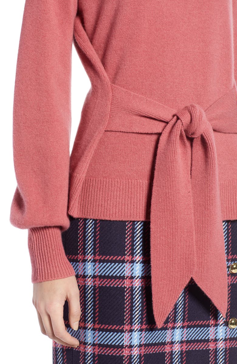 Halogen<sup>®</sup> x Atlantic-Pacific Wool and Cashmere Blend Tie Sweater, Alternate, color,