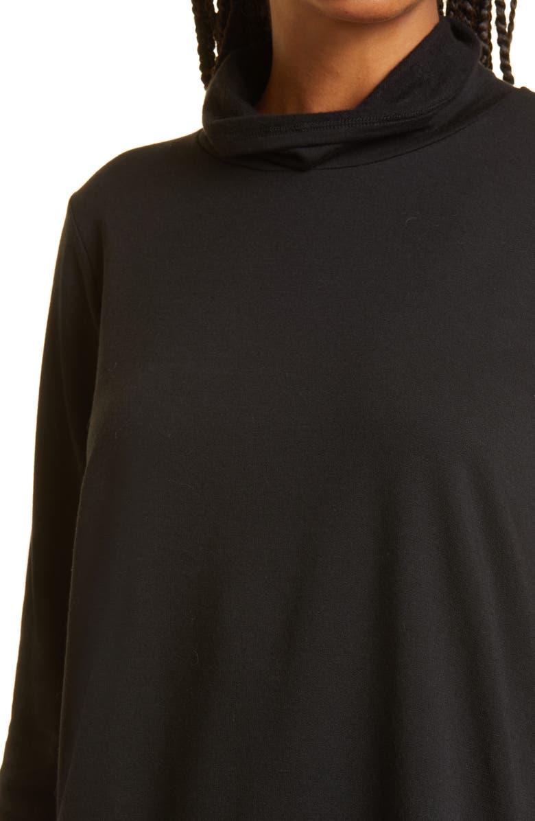 Eileen Fisher Scrunch Neck Fleece Sweater, Alternate, color,
