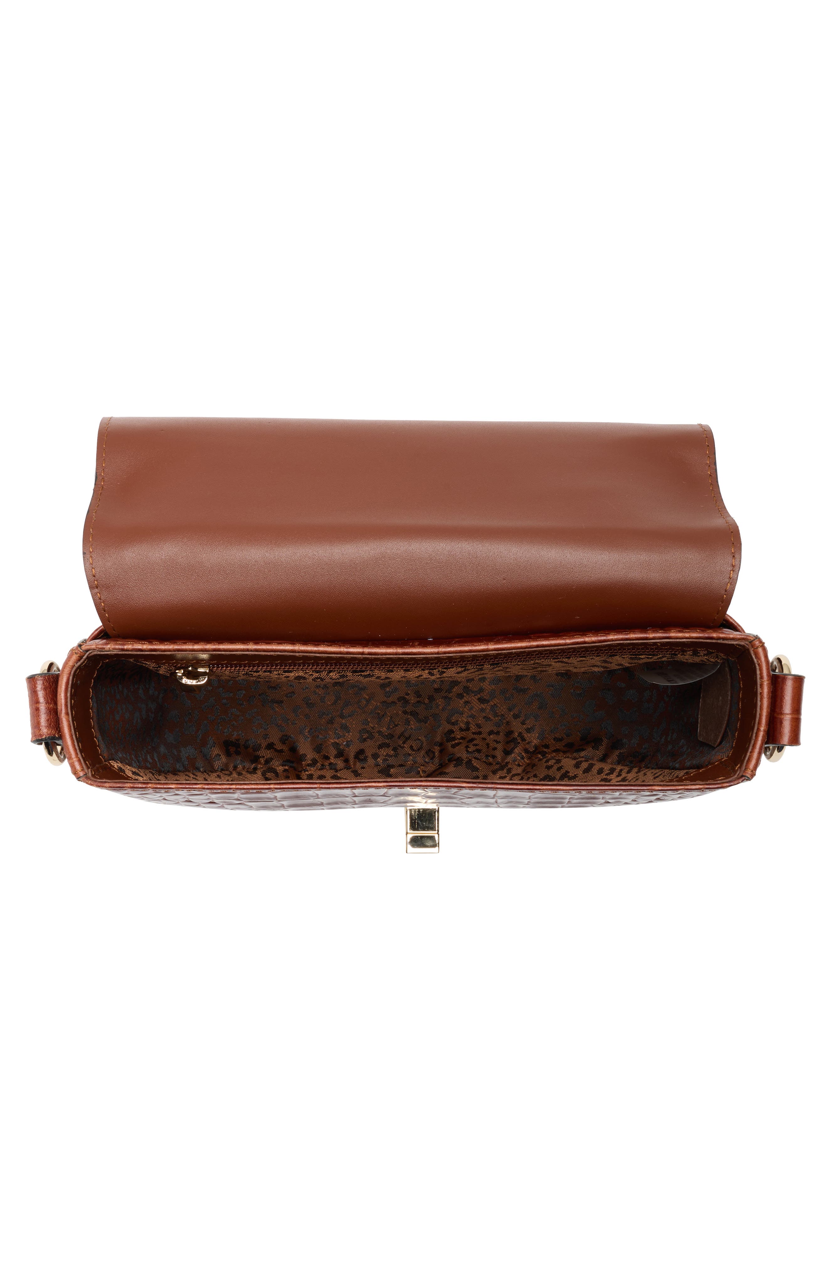 Longchamp Cavalcade Croc Embossed Small Crossbody Bag, Alternate, color, Cognac