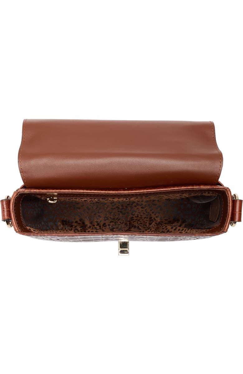 Longchamp Cavalcade Croc Embossed Small Crossbody Bag, Alternate, color, Cognac