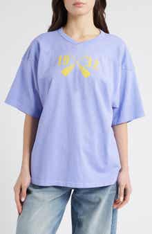 Daydreamer 1932 Rowing V-Neck Cotton Graphic T-Shirt