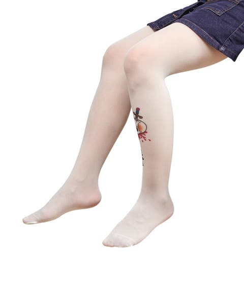 Rose Skull Tattoo Tights 1-Pack