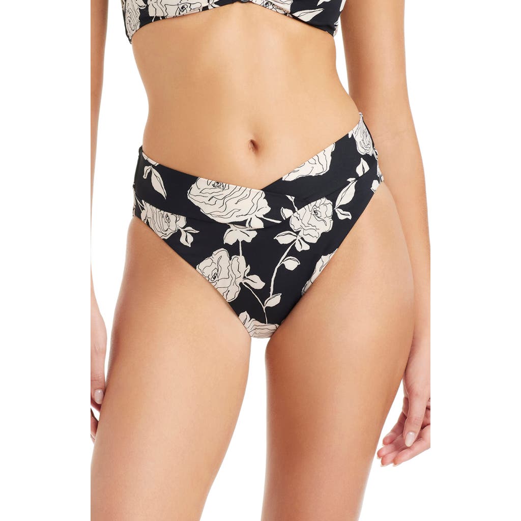 Sanctuary Floral V-front High Cut Bikini Bottoms In Multi