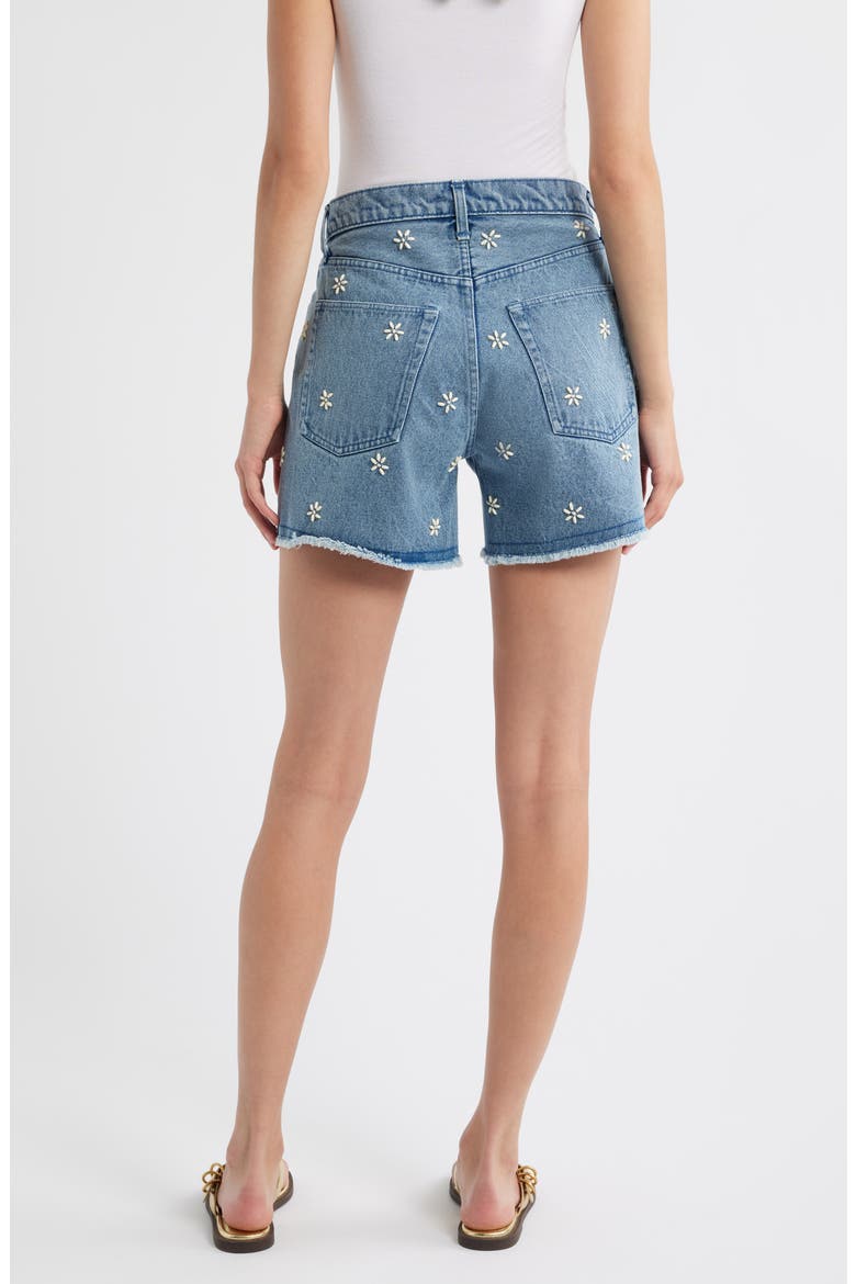 Embellished Cutoff Denim Shorts, Alternate, color, BLUE EMBELLISHED