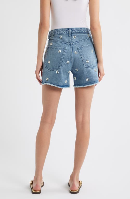 Rag & Bone Aspen Embellished Denim Shorts Blue Embellished