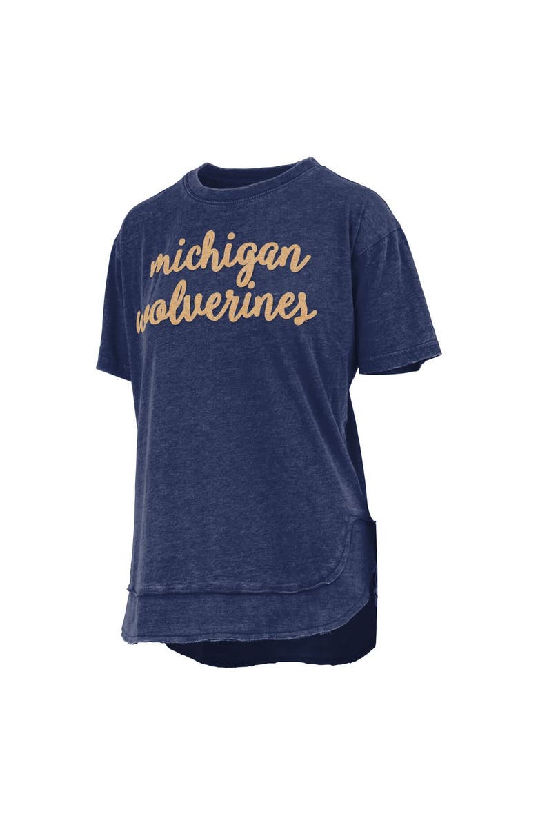 PRESSBOX Women's Pressbox Navy Michigan Wolverines Poncho T-Shirt, Alternate, color, Navy