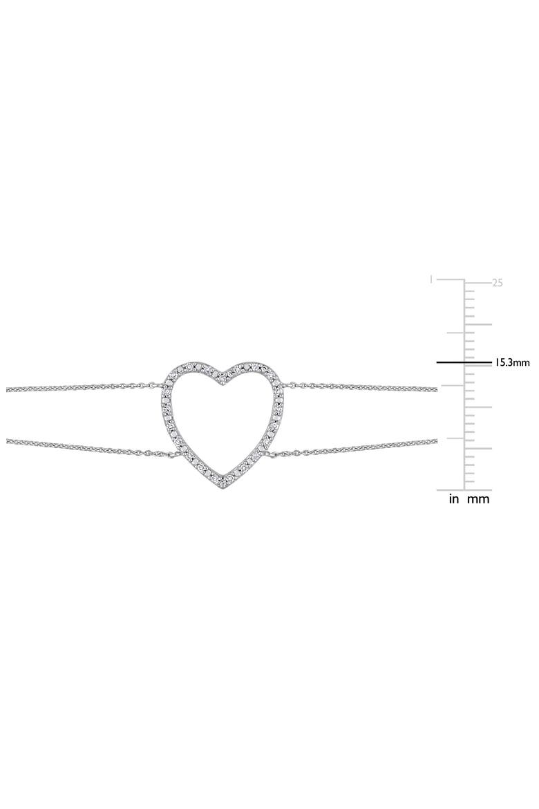 Diamond Open Heart Bracelet - 0.08ct., Alternate, color, WHITE GOLD