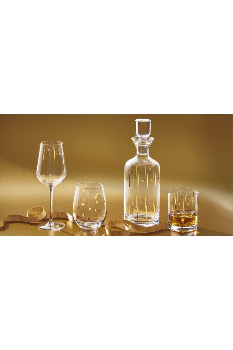 Starlight All Purpose Wine Glass Gold Drinkware for Bar, Alternate, color, Gold