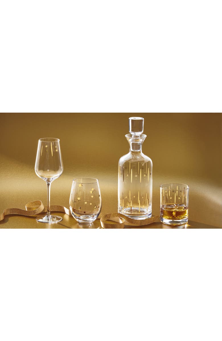 tag Starlight All Purpose Wine Glass Gold Drinkware for Bar, Alternate, color, Gold
