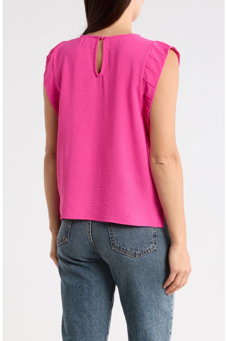 Pleat Sleeve Shell Top, Alternate, color, POMEGRANATE PINK