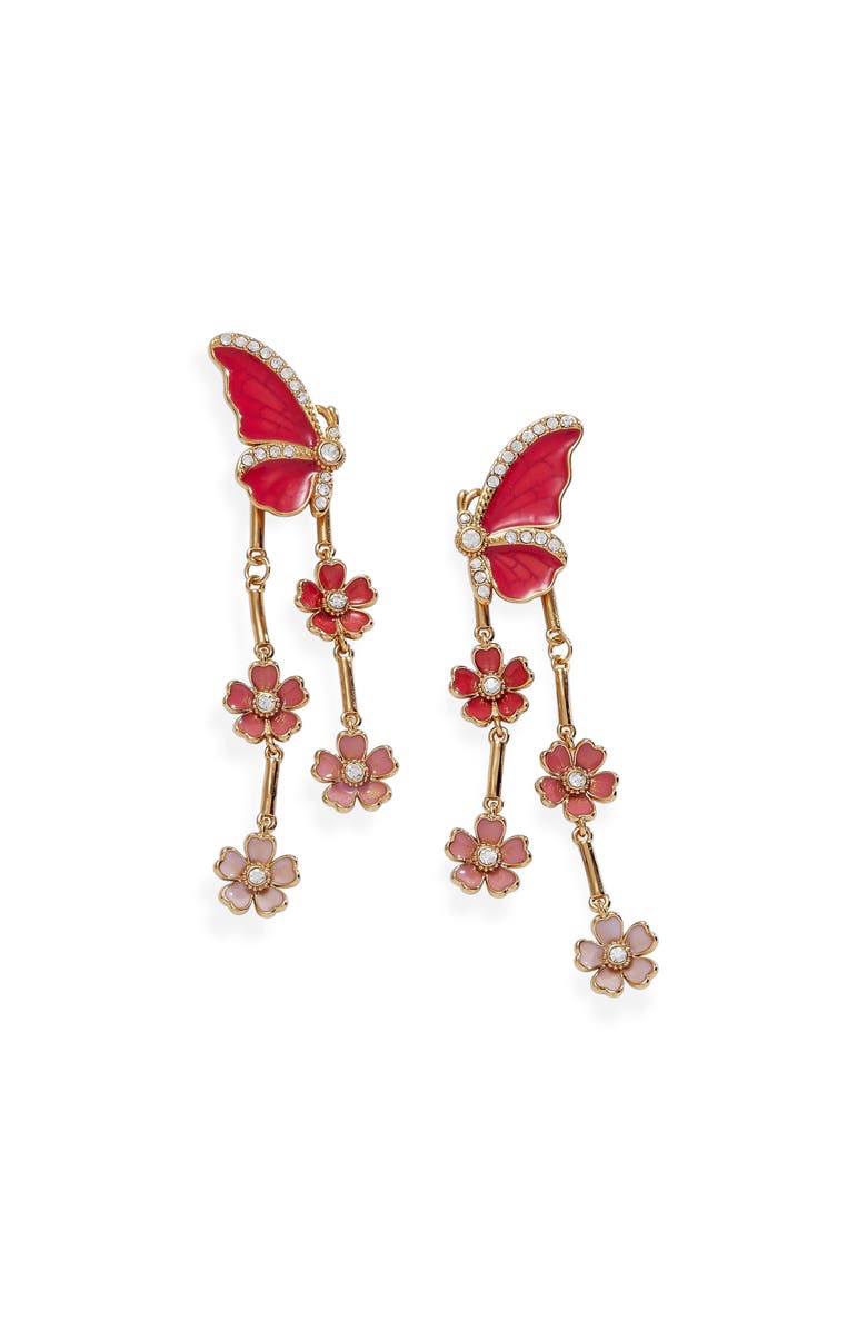 Alex and Ani New York Botanical Garden<sup>®</sup> 2-in-1 Butterfly Statement Earrings, Main, color, Pink