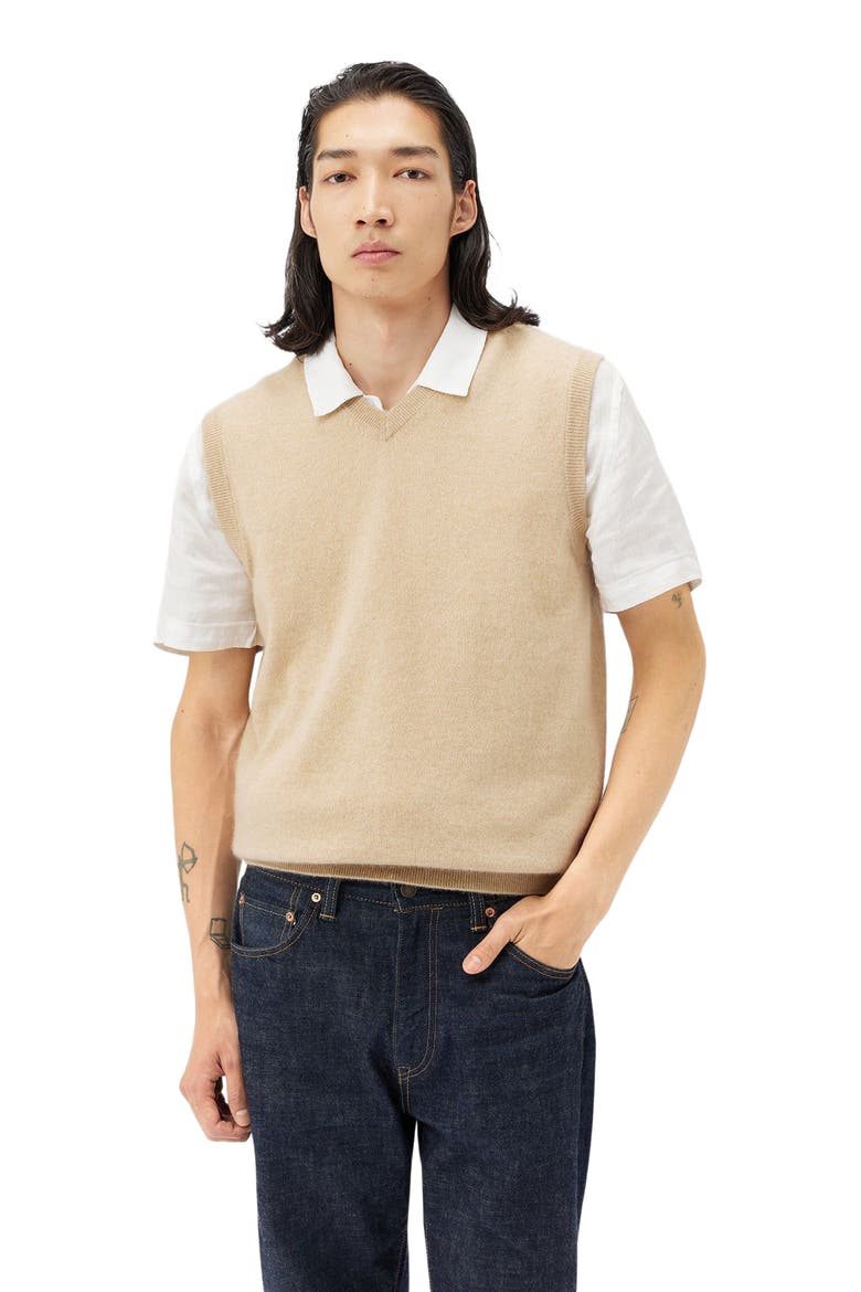 Men's Cashmere Vest, Alternate, color, beige