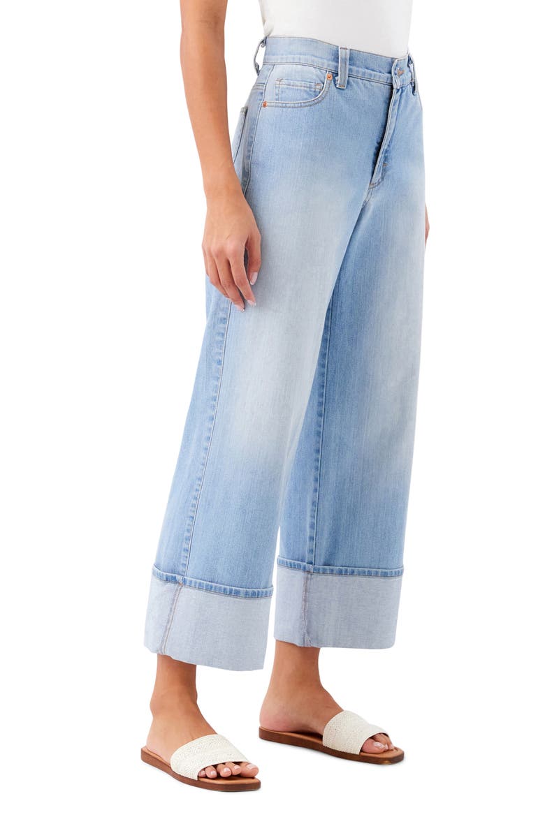 Cuffed Crop Jeans, Alternate, color, DENIM
