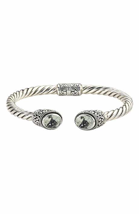 SAMUEL B. Oval Blue Topaz Open Cuff Bracelet