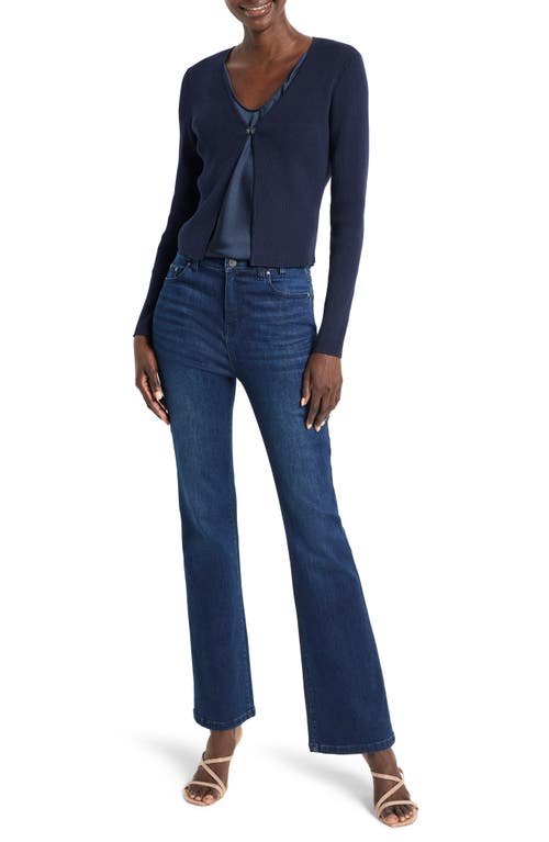 Nic + Zoe Cool Nights Cardigan In Dark Indigo In Dark Indigo