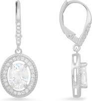 Queen Jewels Sterling Silver CZ Drop Earrings