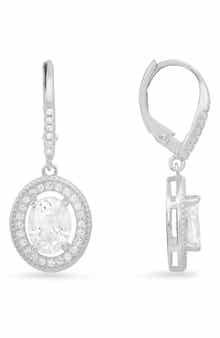 Queen Jewels Sterling Silver CZ Drop Earrings