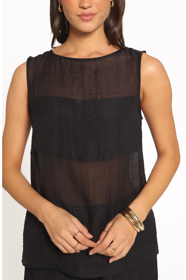 Vayla Paneled Sheer Top, Alternate, color, BLACK