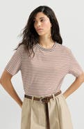 Brunello Cucinelli Striped cotton jersey t-shirt with precious neckline