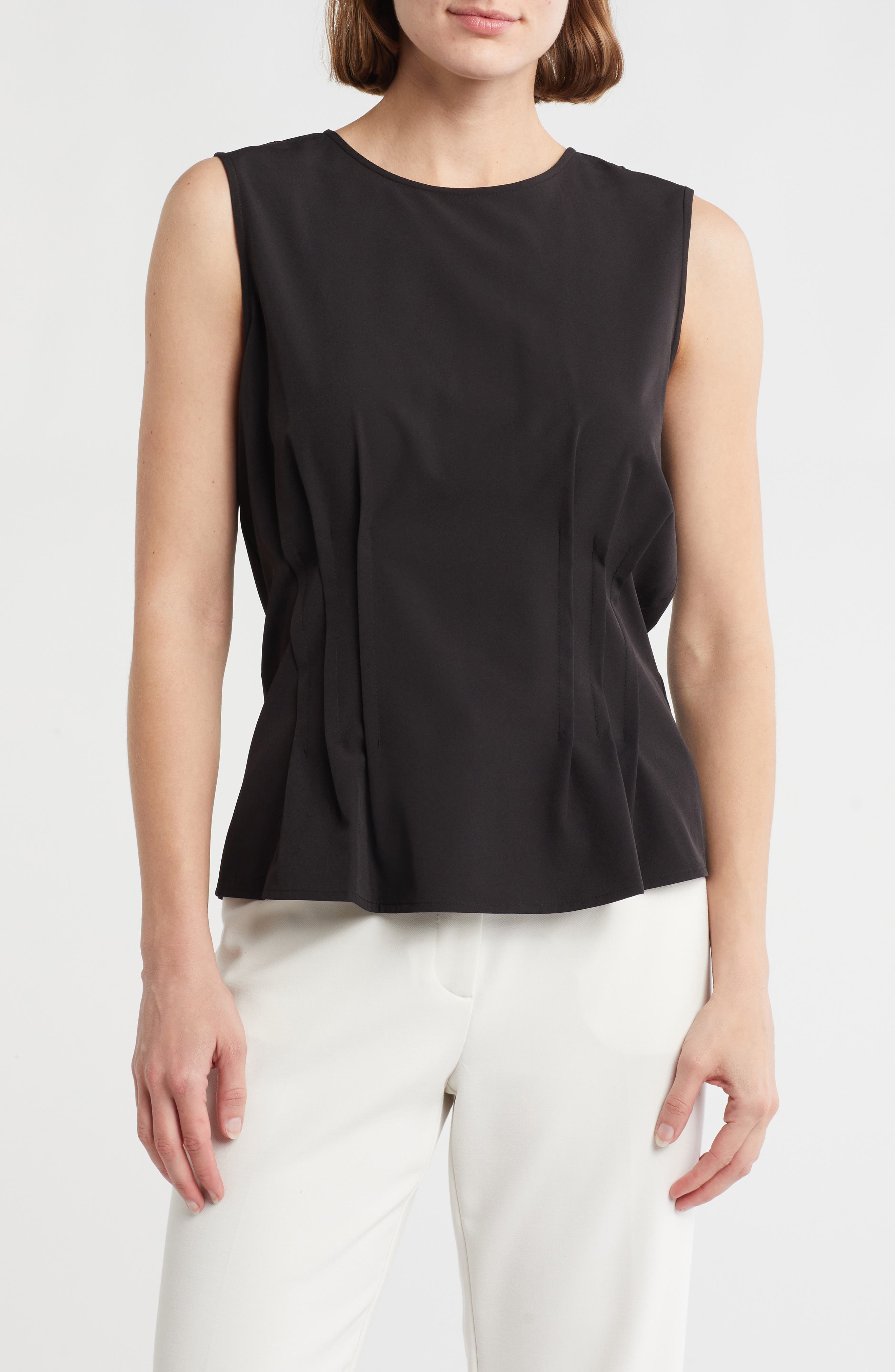 DKNY Sleeveless Stretch Woven Top