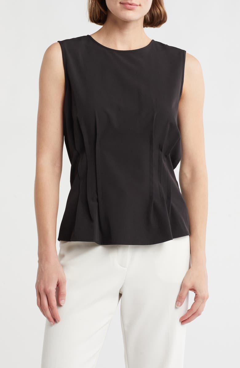 DKNY Sleeveless Stretch Woven Top, Main, color, 