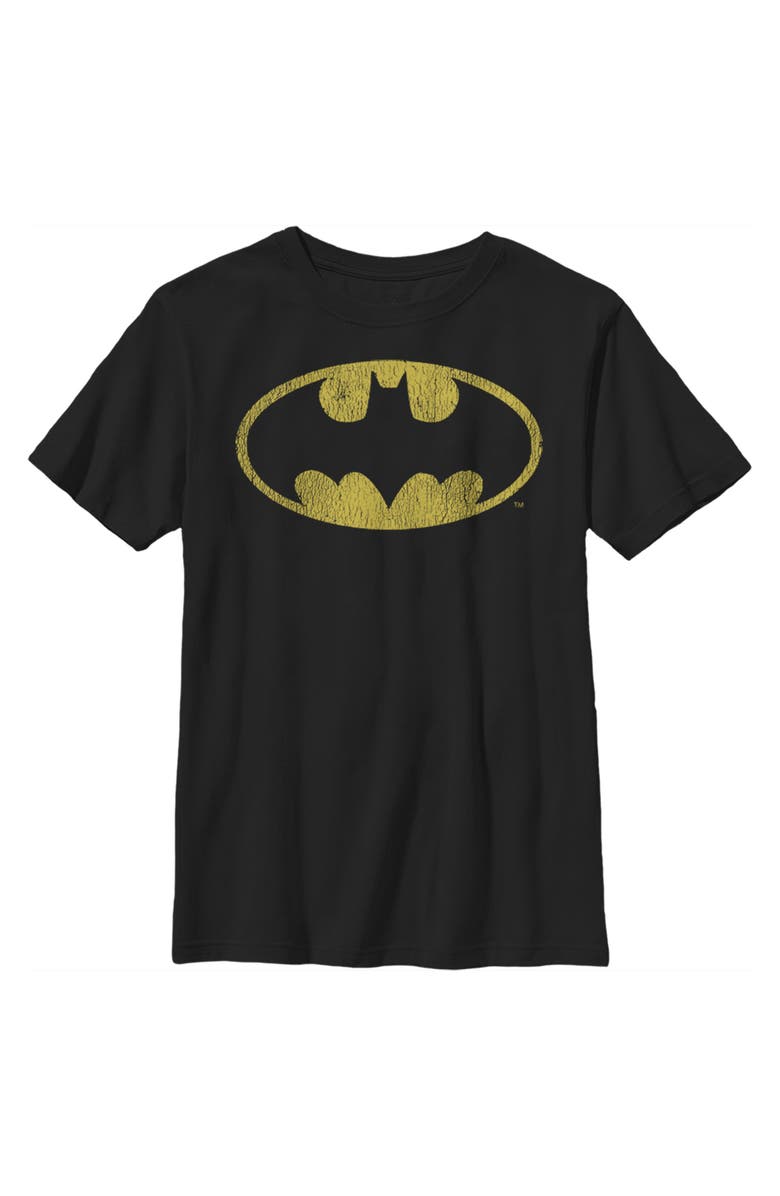 Batman Boy's Batman Logo Retro Caped Crusader  Graphic T-Shirt, Main, color, Black