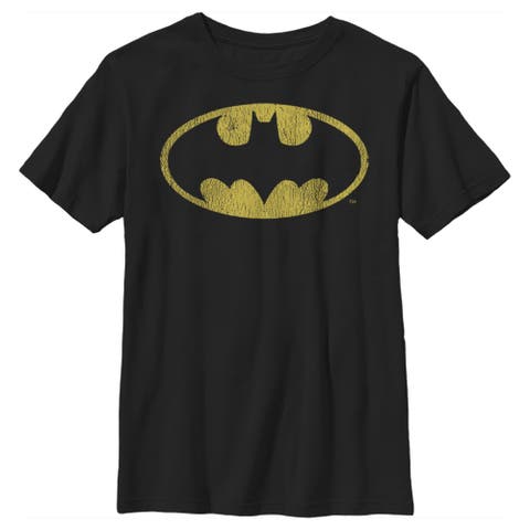 Boy's Batman Logo Retro Caped Crusader  Graphic T-Shirt