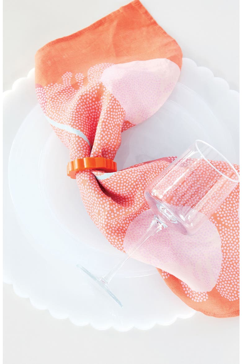 Set of 4 Napkin Rings, Alternate, color, ORANGE