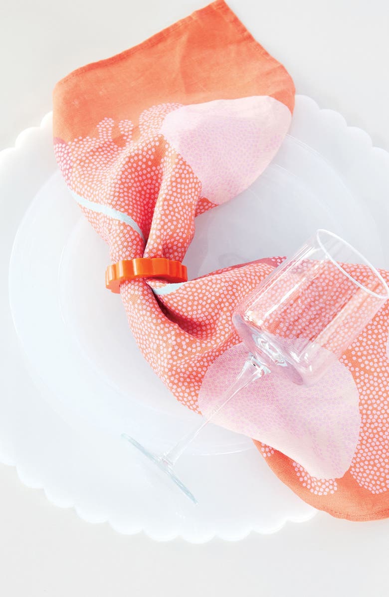 Mariposa Set of 4 Napkin Rings, Alternate, color, Orange