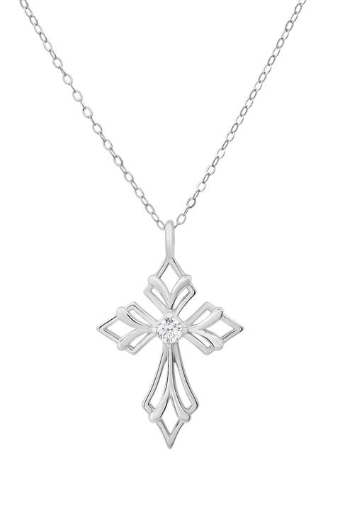 Art Deco Cross Pendant Necklace