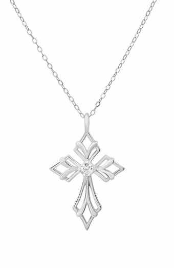 Queen Jewels Art Deco Cross Pendant Necklace