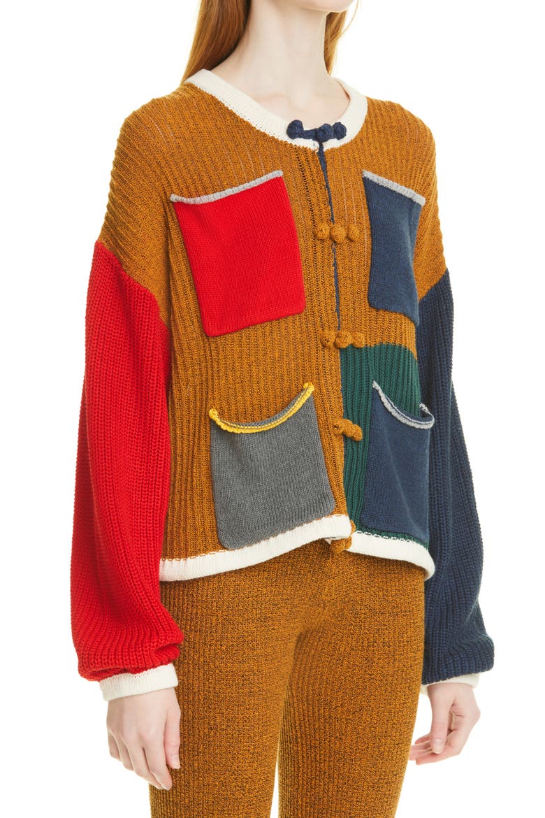 Tweedle Taichi Colorblock Jacket, Alternate, color, OCHRE MULTI