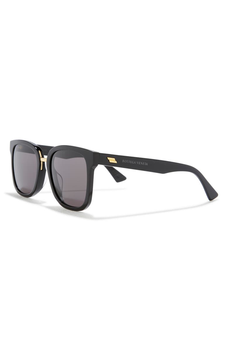 Bottega Veneta 54mm Square Sunglasses, Alternate, color, Black Black Grey