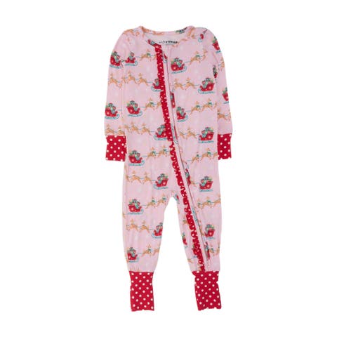 SoftSnooze Holiday Convertible Ruffle One Piece Pajama