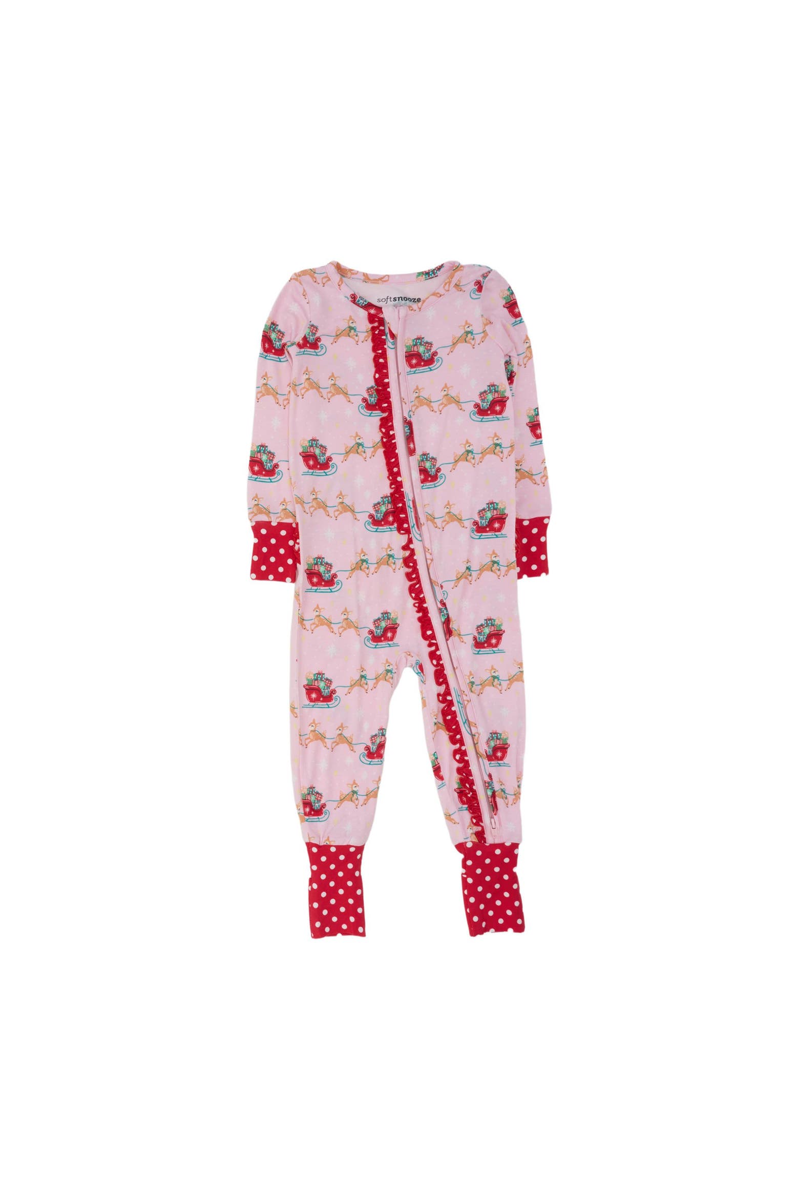 Frilly Soft Robe RuffleButts SoftSnooze Holiday Convertible Ruffle One Piece Pajama ...