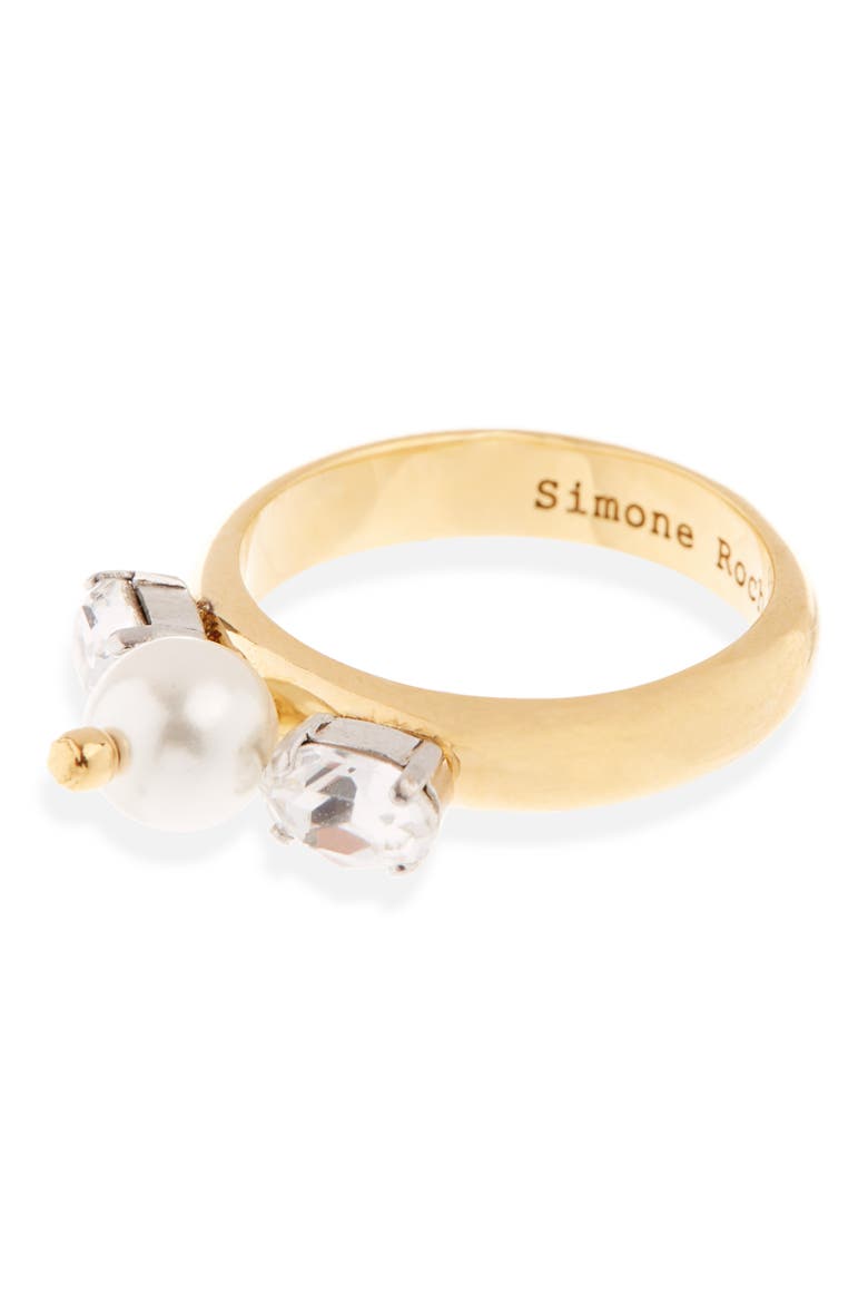 Crystal & Imitation Pearl Ring, Alternate, color, PEARL/ CLEAR