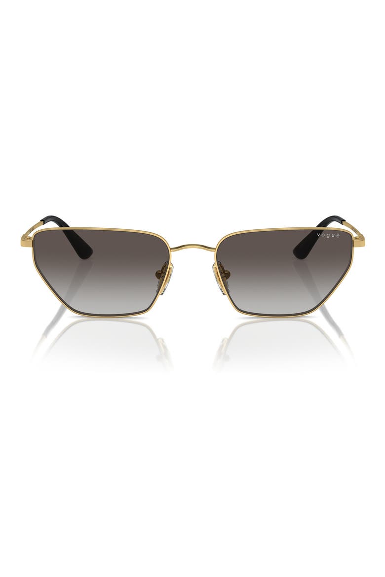 56mm Gradient Irregular Sunglasses, Main, color, GOLD