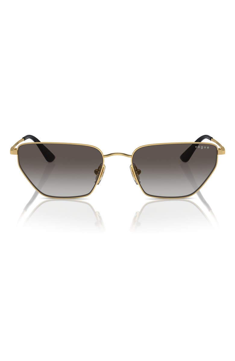 VOGUE 56mm Gradient Irregular Sunglasses, Main, color, Gold