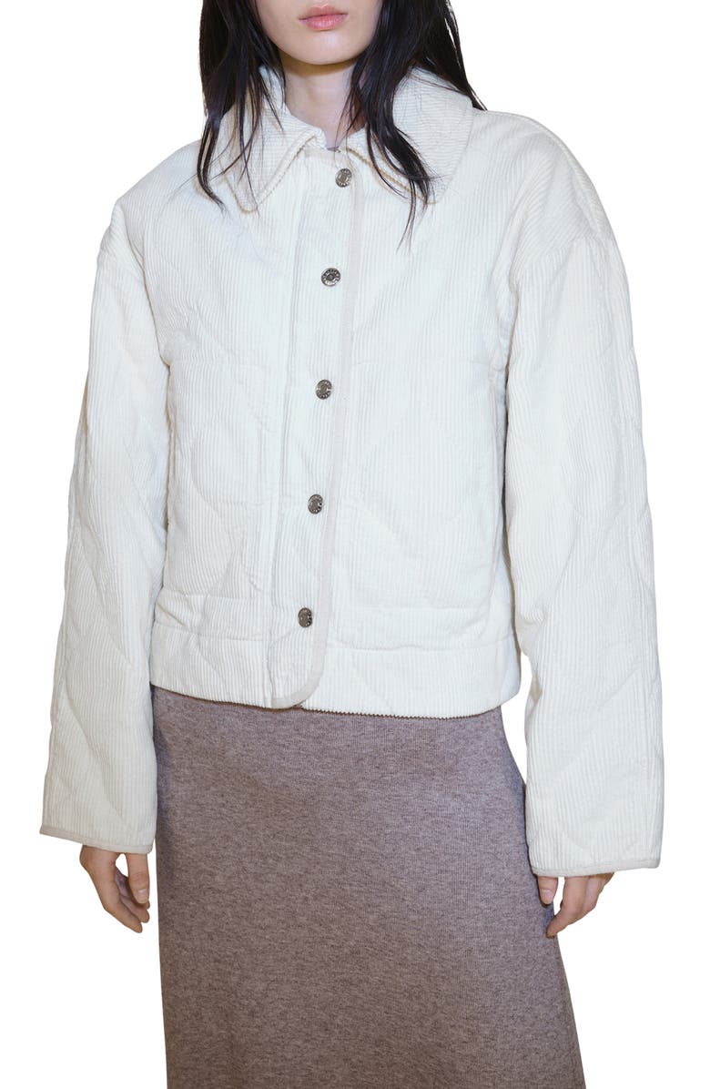 MANGO Quilted Corduroy Jacket, Main, color,