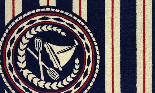R16 Home Nautical Boat Oars Doormat In Blue Red White