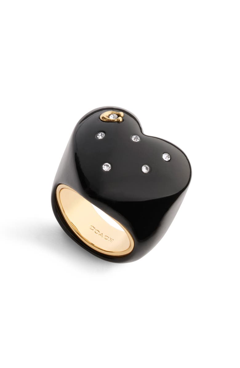 COACH Resin Heart Cocktail Ring, Main, color, 