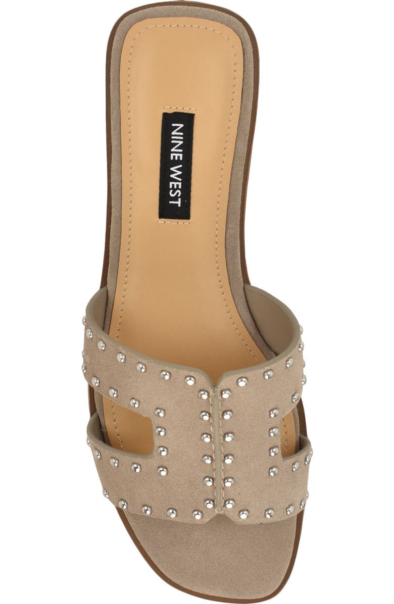 Nine West Giny Stud Slide Sandal, Alternate, color, Light Natural