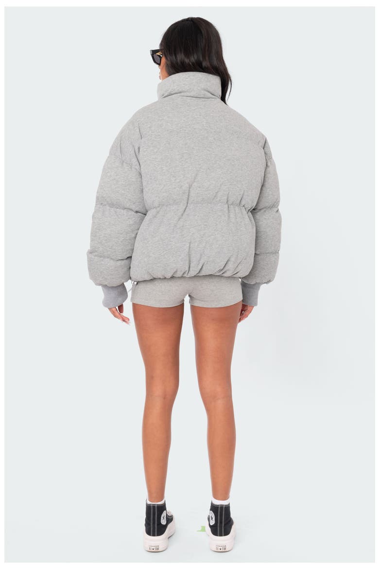 Jersey Puffer Jacket, Alternate, color, GREY MELANGE