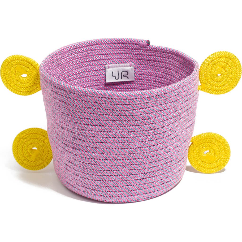 UGLY RUGLY Small Spiral Storage Basket in Pink Blue Stripe/Yellow  product
