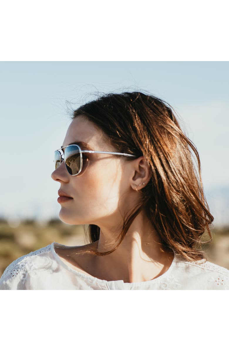 American Optical Original Pilot 57mm Aviator Glass Non Polarized, Alternate, color, Silver - Smg